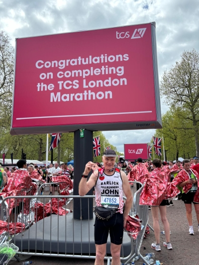 John Boothman at the finish